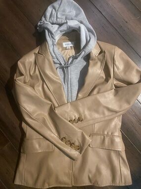 Evereve Tan Leather Blazer